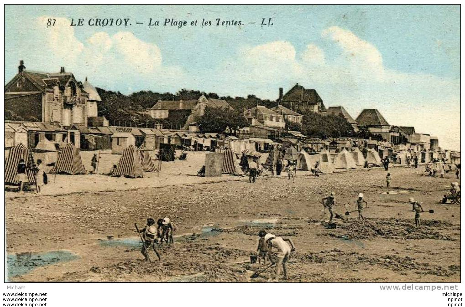 CPA   80    LE CROTOY    LA PLAGE ET LES TENTES  PARFAIT ETAT - Le Crotoy