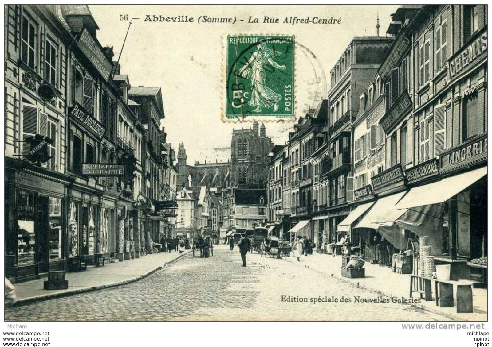 CPA   80  ABBEVILLE   RUE   ALFRED CENDRE  ANIMATION  PARFAIT ETAT - Abbeville