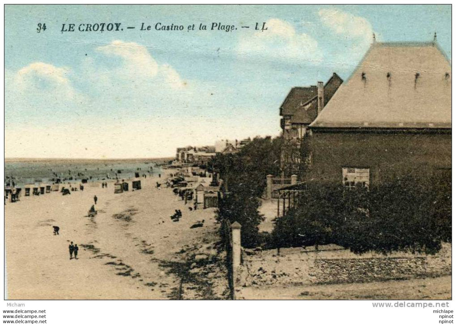 CPA   80    LE CROTOY     LE CASINO ET LA PLAGE PARFAIT ETAT - Le Crotoy