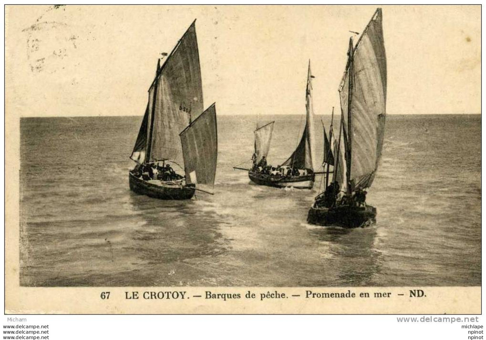 CPA   80    LE CROTOY   BARQUES DE PECHE  PROMENADE  EN MER     PARFAIT ETAT - Le Crotoy