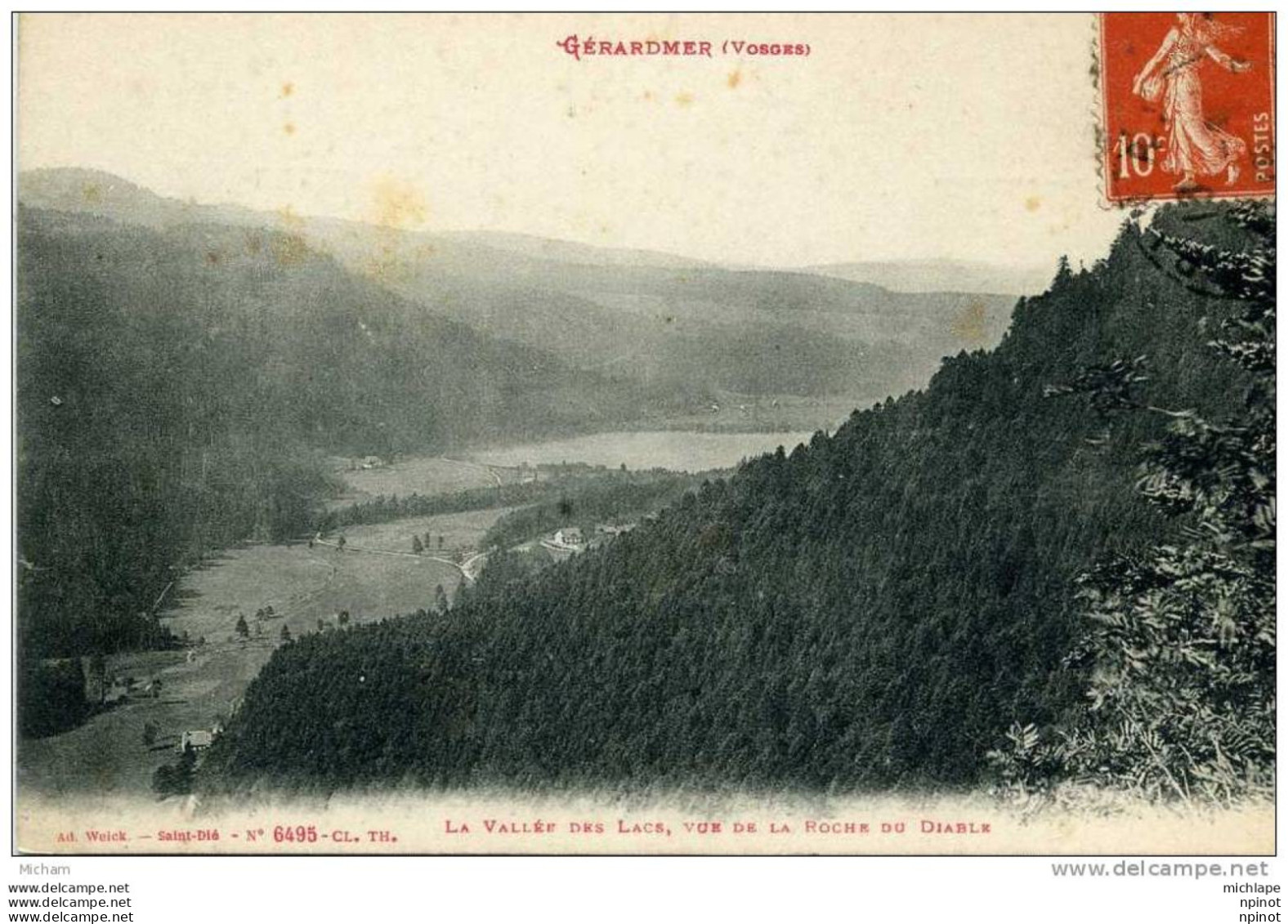 CPA 88 GERARDMER  VALLEE DES LACS  VUE DE LA ROCHE DU DIABLE   PARFAIT ETAT - Gerardmer