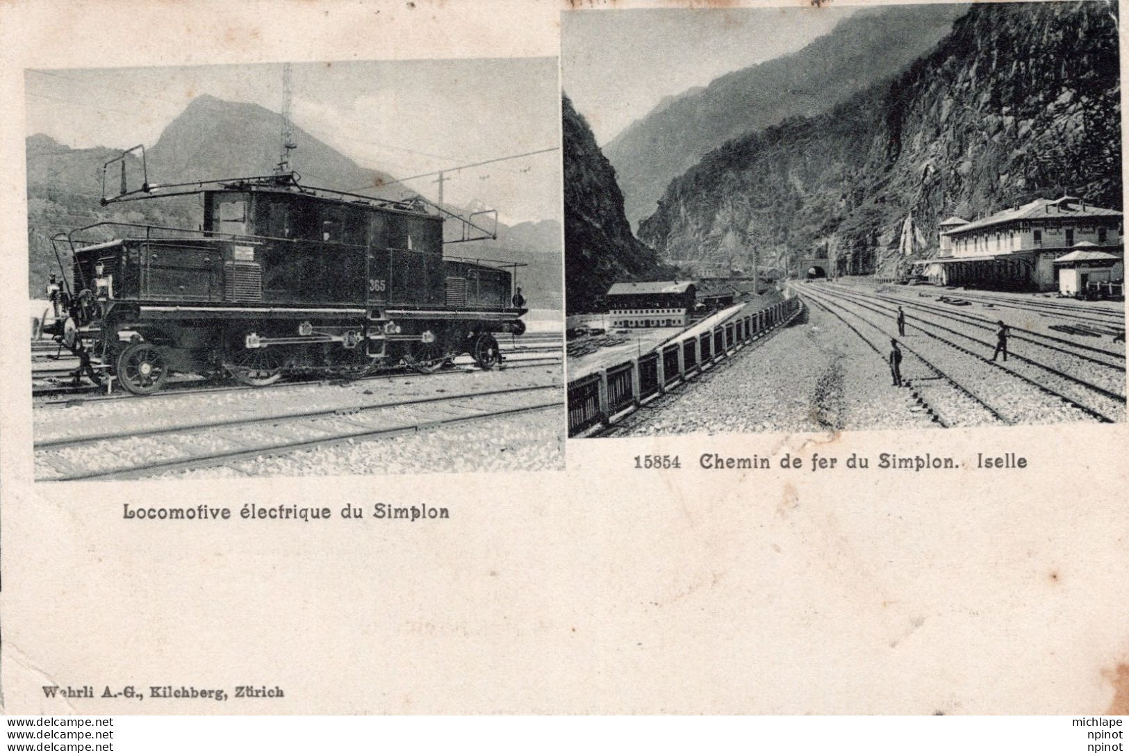 CPA  - SUISSE - MULTIVUES -  Locomotive  Et Chemin De Fer Du Simplon - Sonstige & Ohne Zuordnung