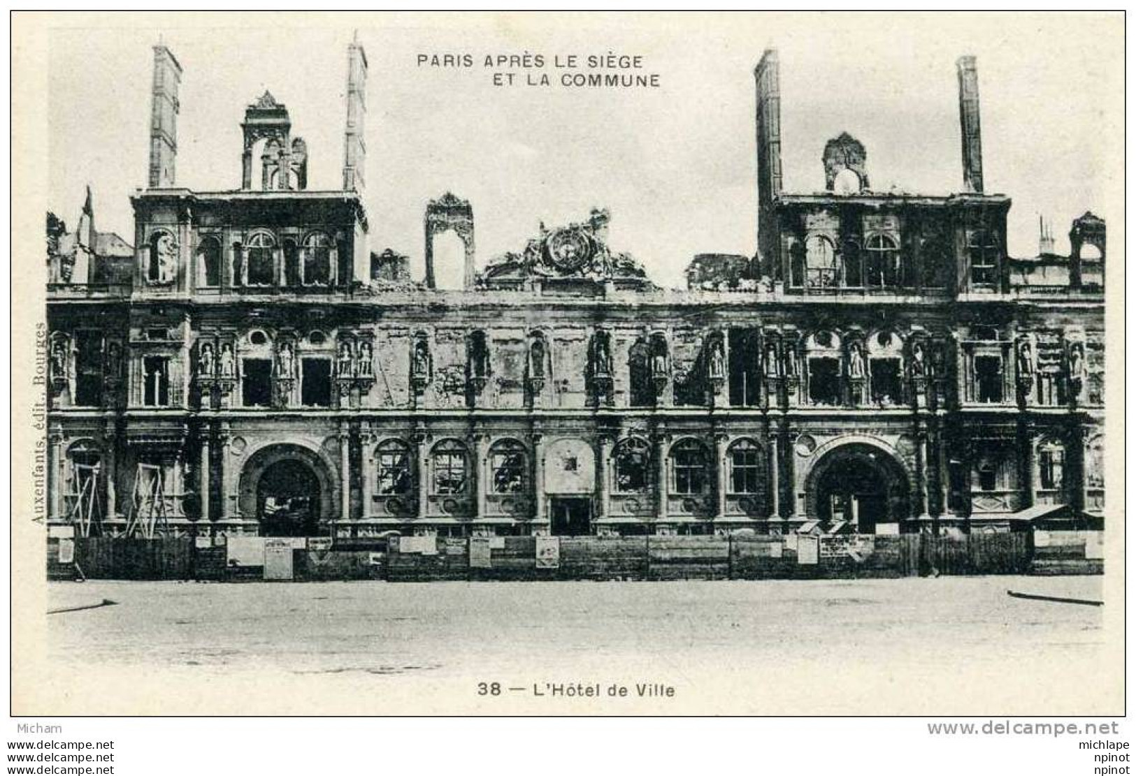 CPA  75 PARIS 4em   SIEGE DE LA COMMUNE  L'HOTEL DE VILLE    PARFAIT  ETAT - District 01