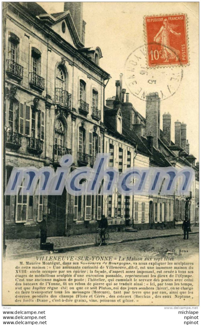 CPA   89   VILLENEUVE  SUR YONNE  MAISON AU SEPT TETES  ANIMATION PARFAIT ETAT - Villeneuve-sur-Yonne