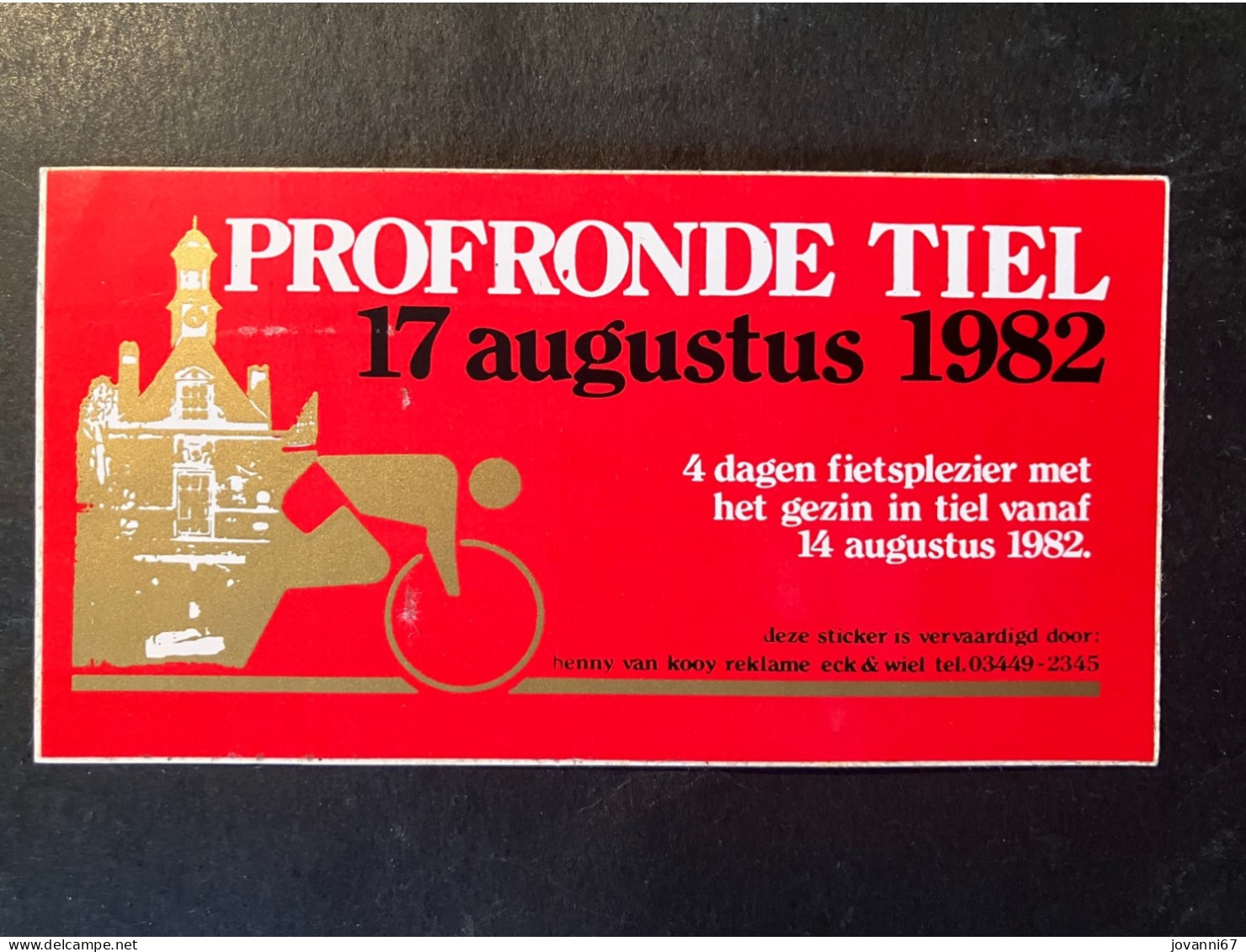 Profronde Tiel - Sticker - Cyclisme - Ciclismo -wielrennen - Cyclisme