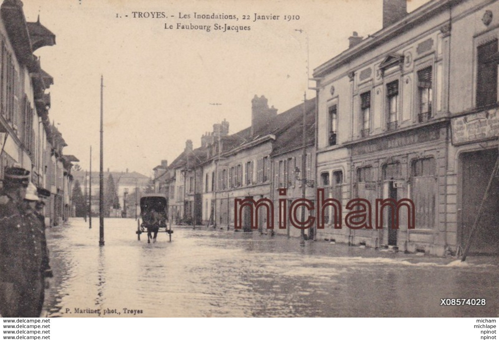 CPA 10 Troyes   Inondations 1910 Faubourg St Jacques - Troyes