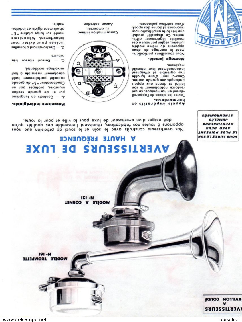 CATALOGUE MARCHAL  PHARES BOUGIES AVERTISSEURS   Et Autres  1933 - Affiches