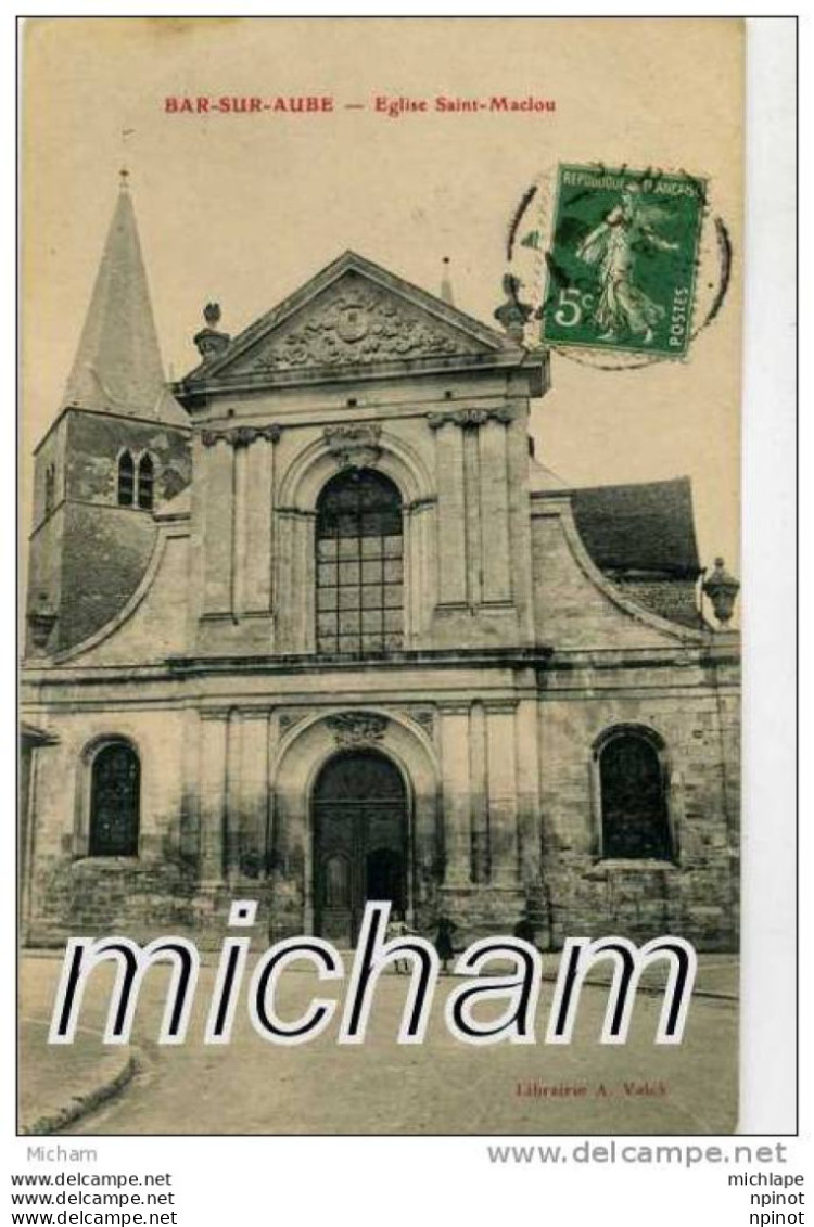 CPA 10  BAR SUR AUBE   EGLISE ST MACLOU  PARFAIT ETAT - Bar-sur-Aube