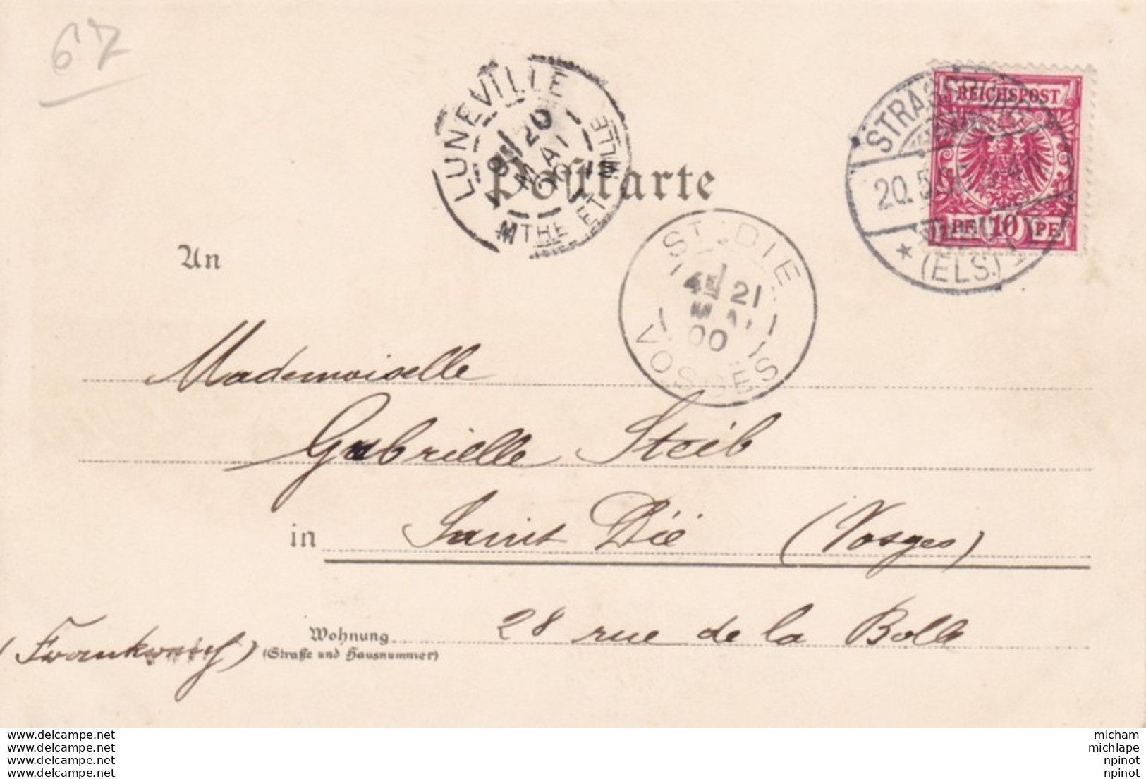 C P A 67  STRASBOURG  - PRECURSEUR  De 1900 Daté  Cachet Postal - Multivues - Tb Etat - Strasbourg