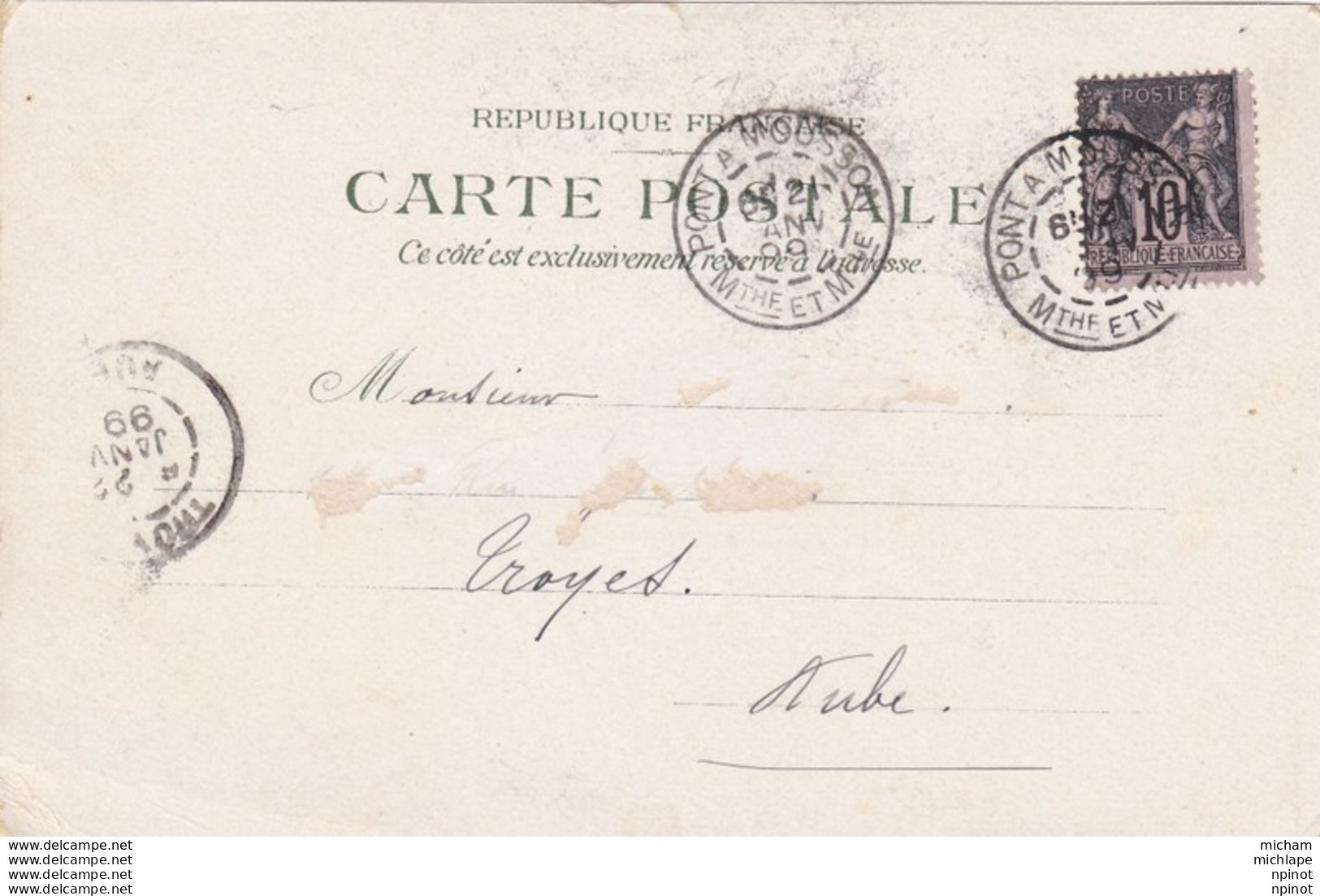C P A 54    PONT A MOUSSON - PRECURSEUR  De 1899 Daté  Cachet Postal - Multivues - Tb Etat - Pont A Mousson