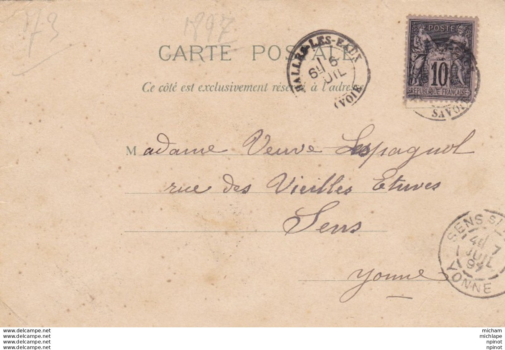 C P A 73 CHALLES LES EAUX  - PRECURSEUR  De 1897 Daté  Cachet Postal - Multivues - - Montceau Les Mines