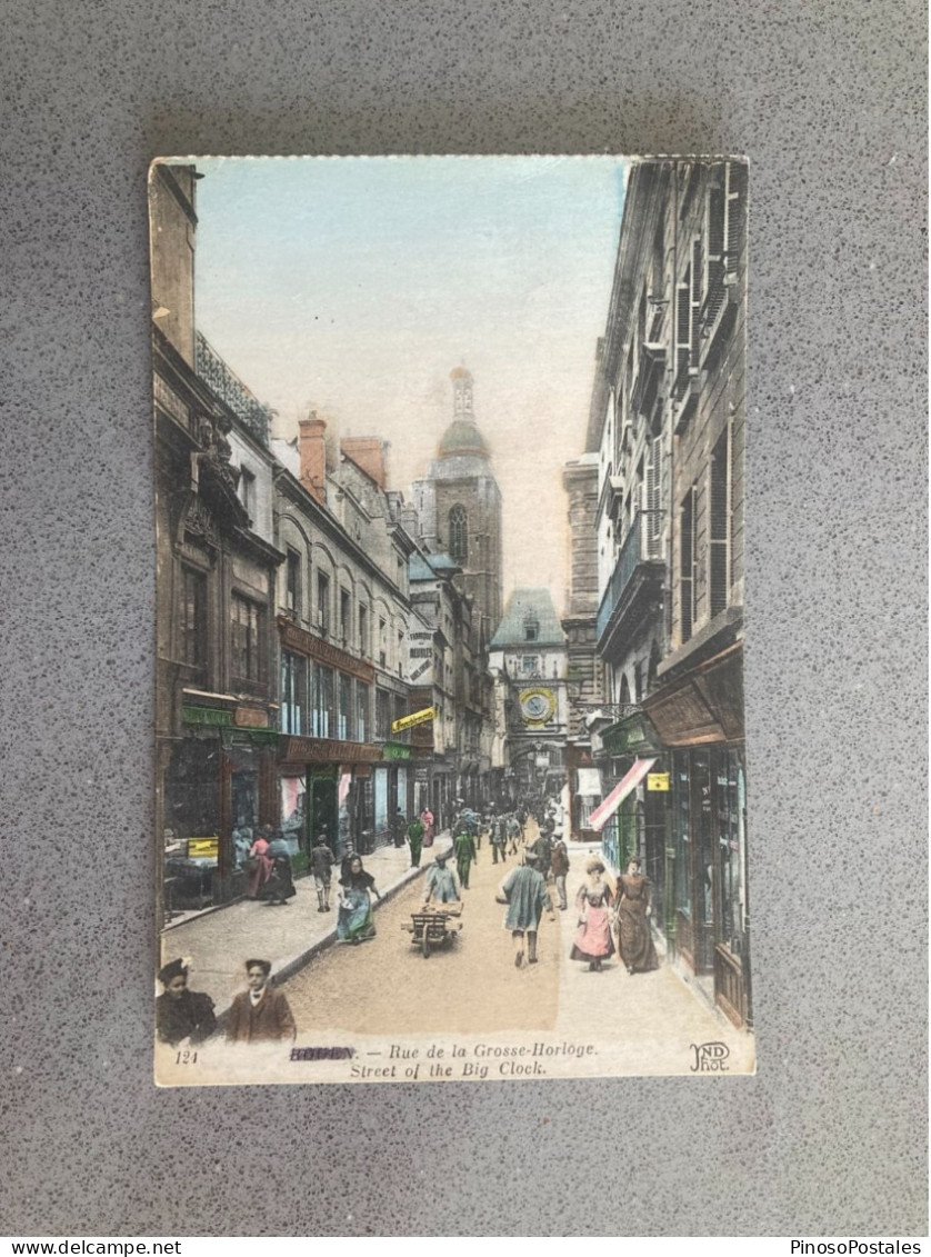 Rouen - Rue De La Grosse-Horloge Street With The Big Clock Carte Postale Postcard - Rouen