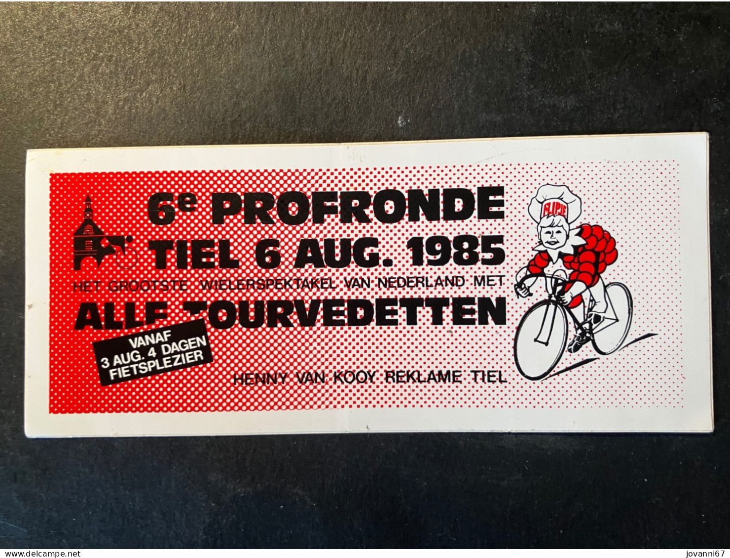 Profronde Tiel - Sticker - Cyclisme - Ciclismo -wielrennen - Cycling