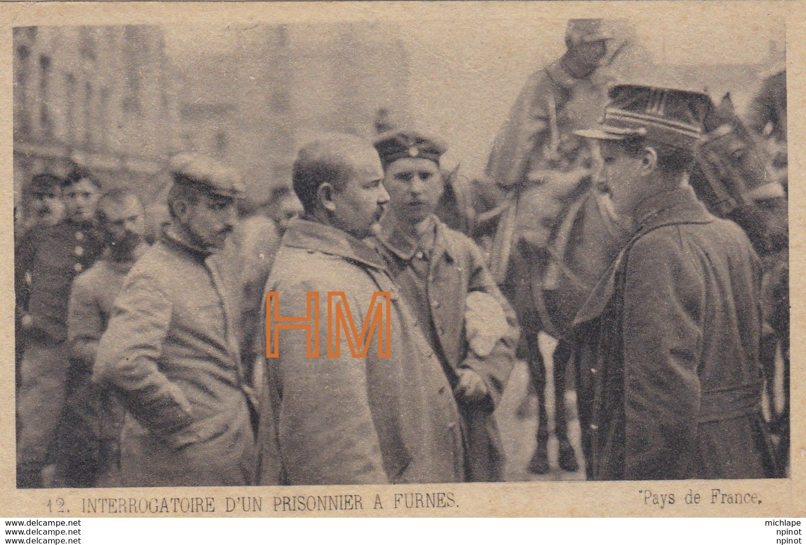 CPA THEME  MILTARIA  14/18  Interrogatoire  D'un Prisonnier A Fernes - War 1914-18