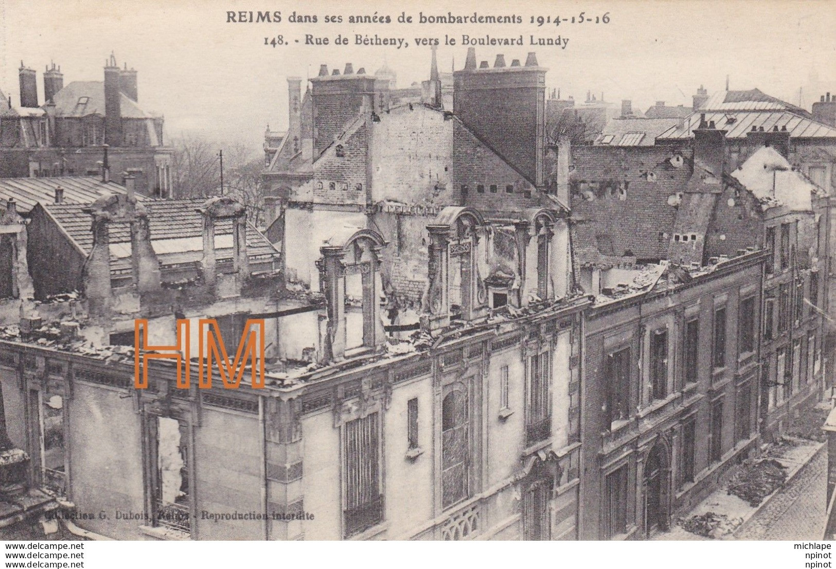 CPA THEME  MILTARIA  14/18 REIMS  Rue De Betheny - War 1914-18