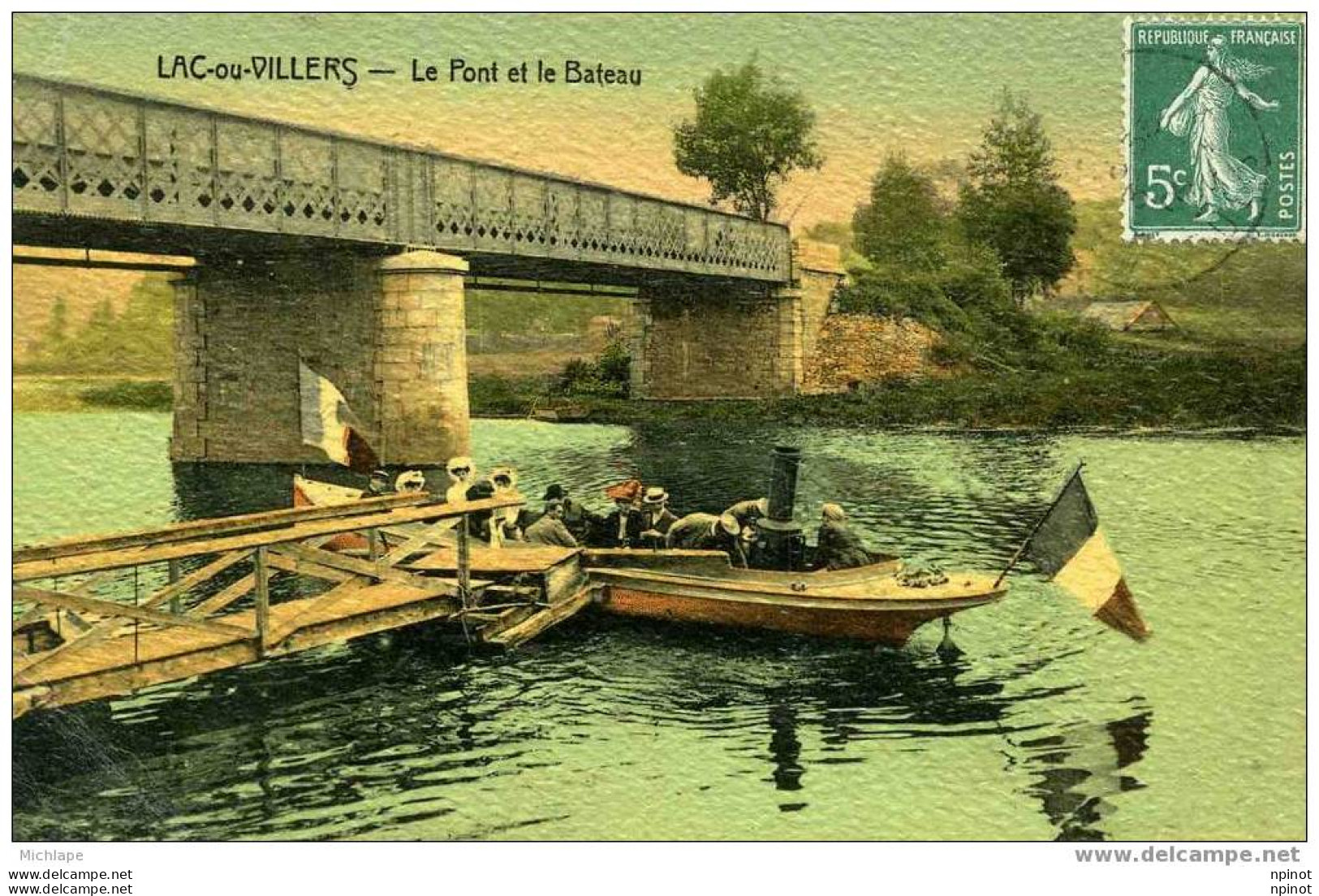 CPA  25   LAC Ou VILLERS LE PONT ET LE BATEAU CPA GAUFREE  BELLE ANIMATION TOP COLLECTION - Other & Unclassified