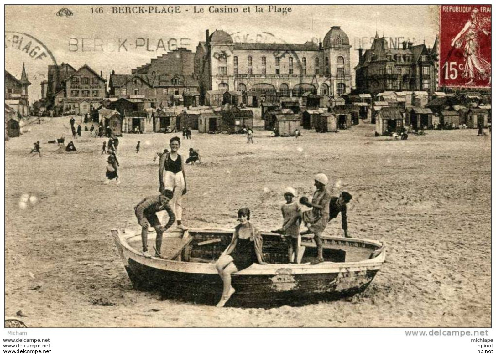 CPA 62   BERCK   LE CASINO ET LA PLAGE  BELLE ANIMATION  PARFAIT  ETAT - Berck