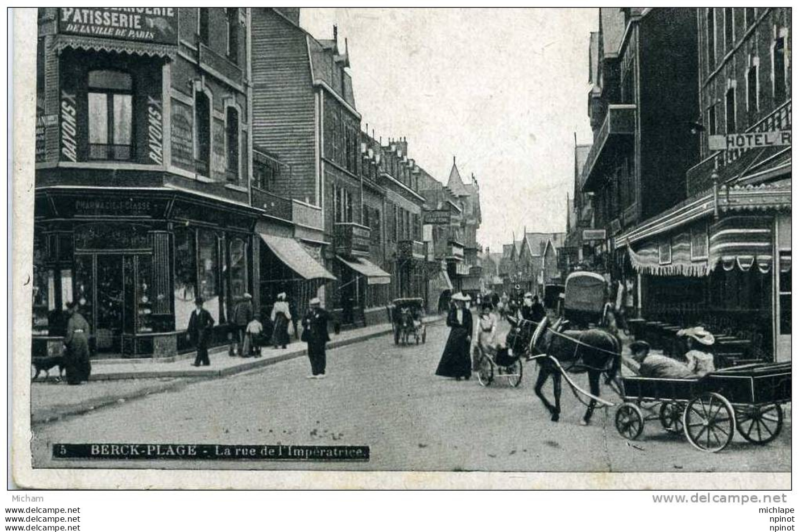 CPA 62     BERCK  PLAGE   RUE  DE L'IMPERATRICE  BELLE ANIMATION ATTELAGE   PARFAIT ETAT - Berck