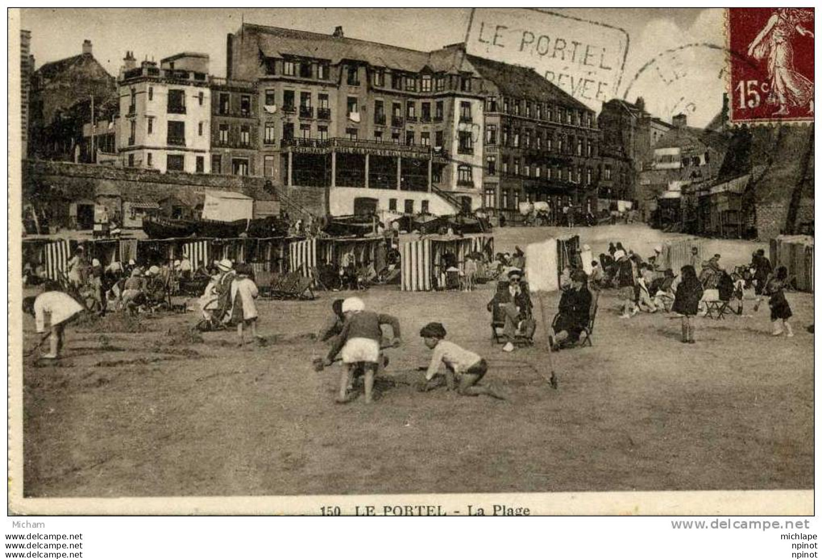 CPA 62  LE PORTEL  LES PLAISIRS  DE    LA PLAGE ANIMATION  BEAU PLAN    PARFAIT ETAT - Le Portel