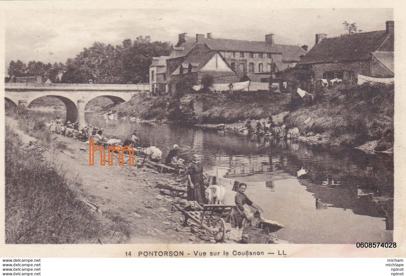 CPA  50  PONTORSON  Vue  Sur Le  Couesnon  - Lavandieres - Pontorson