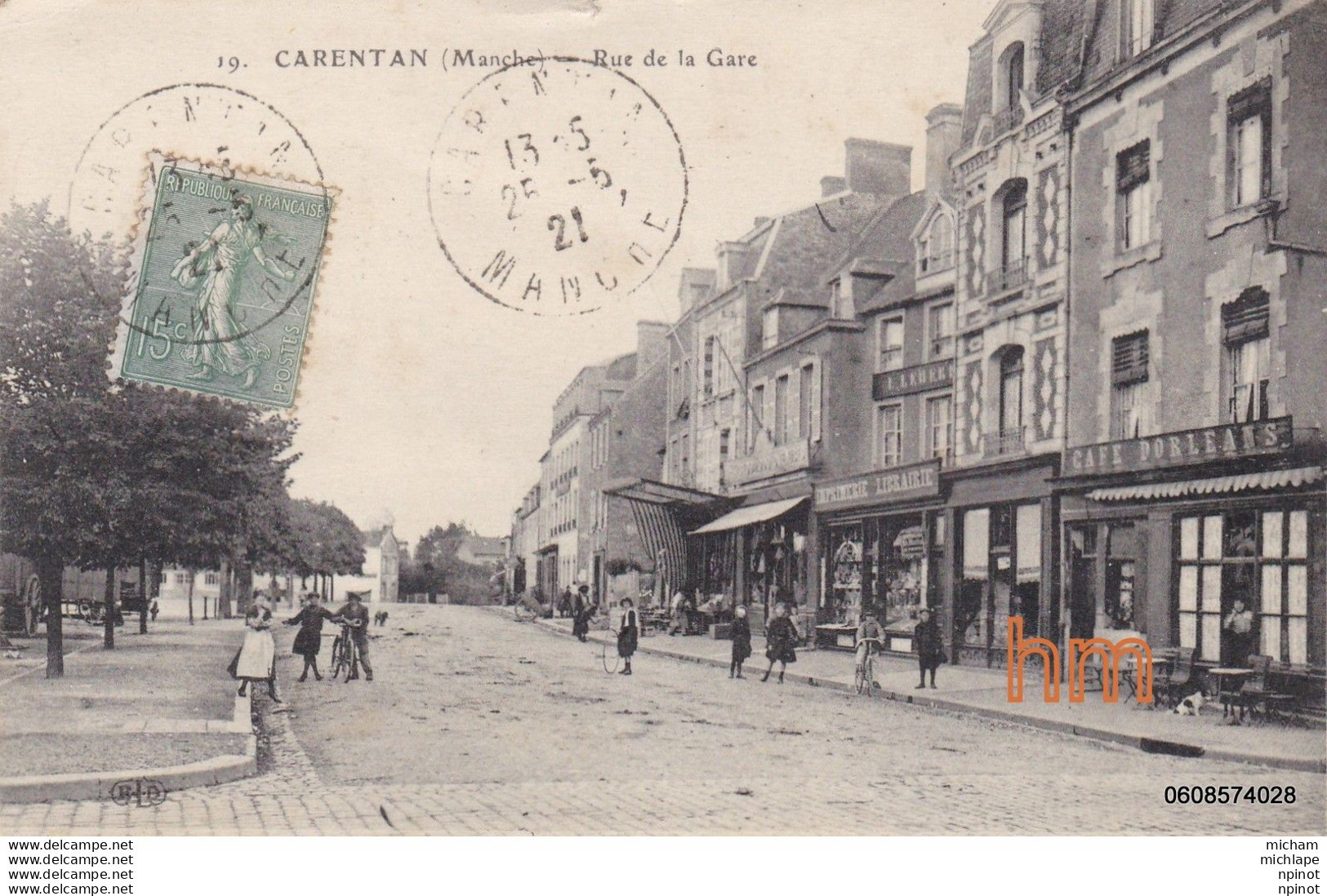 CPA  50  CARENTANT Rue  De La  Gare  T B E - Carentan