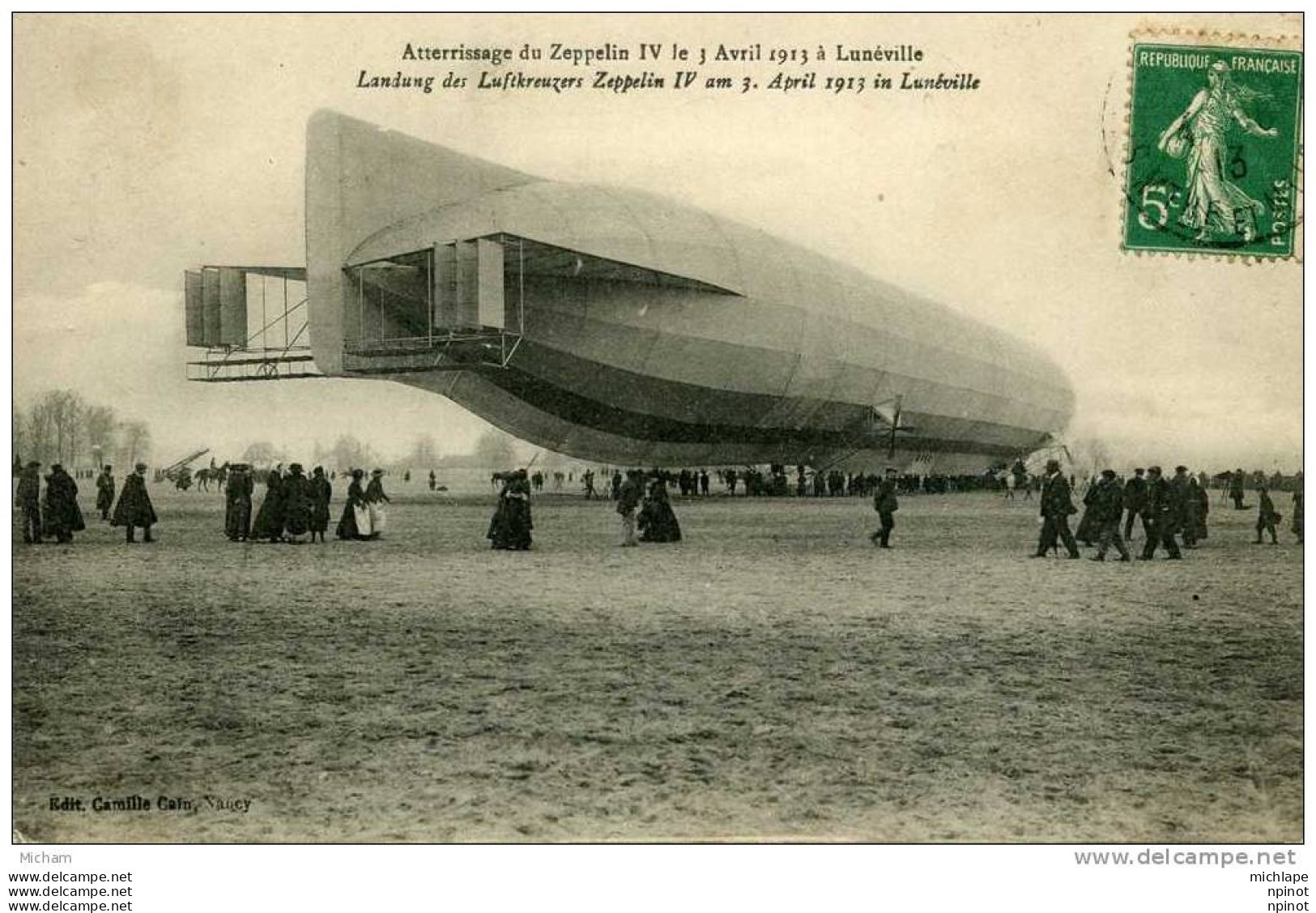 CPA 54   LUNEVILLE  ATTERRISSAGE DU ZEPPELIN    TB ETAT - Luneville