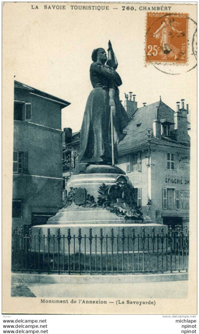 CPA 73  CHAMBERY  MONUMENT DE L'ANNEXION  LA SAVOYARDE    PARFAIT ETAT - Chambery