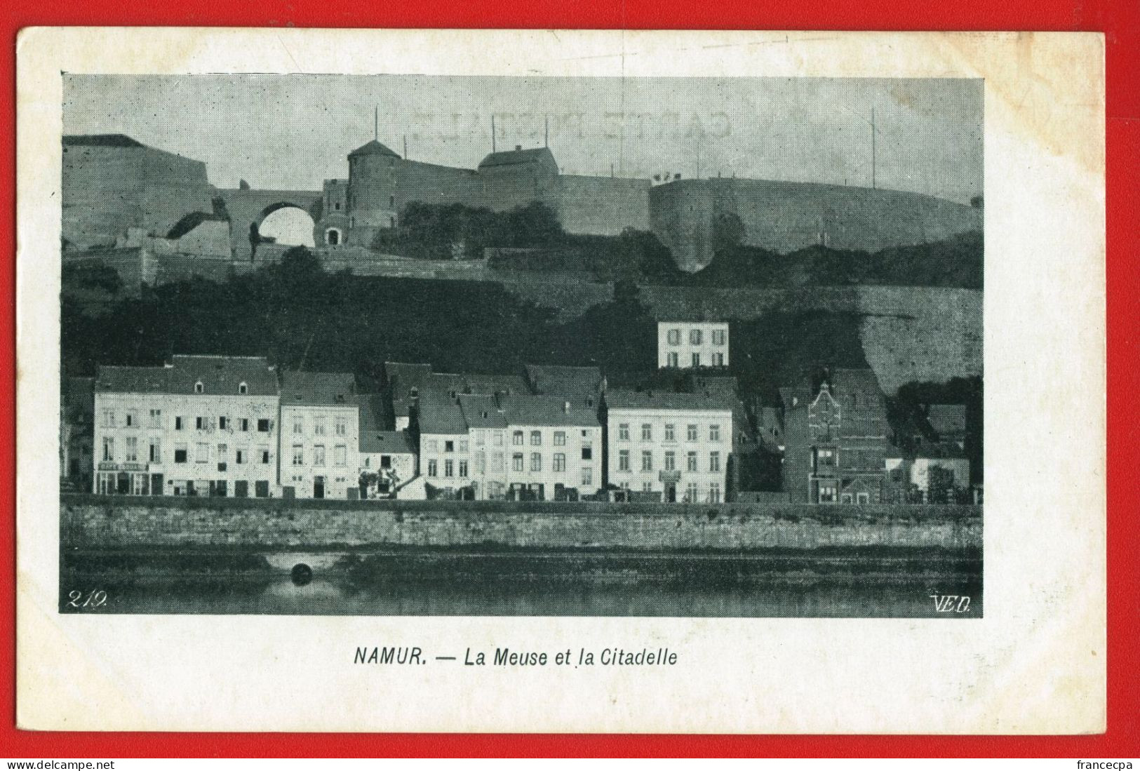 952 - BELGIQUE - NAMUR - La Meuse Et La Citadelle  - DOS NON DIVISE - Namur