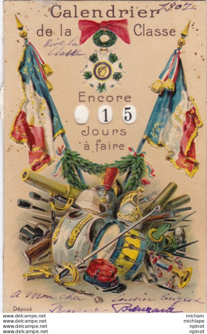CPA  Theme  Carte  A Systeme  Calendrier  Encore  15 Jours  A Faire  - Père  100 - War 1914-18