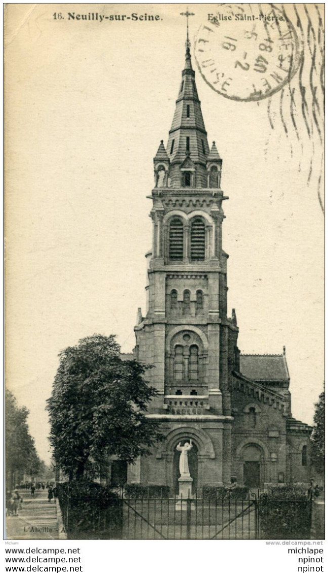 CPA 92   NEUILLY  EGLISE ST PIERRE  PARFAIT ETAT - Neuilly Sur Seine