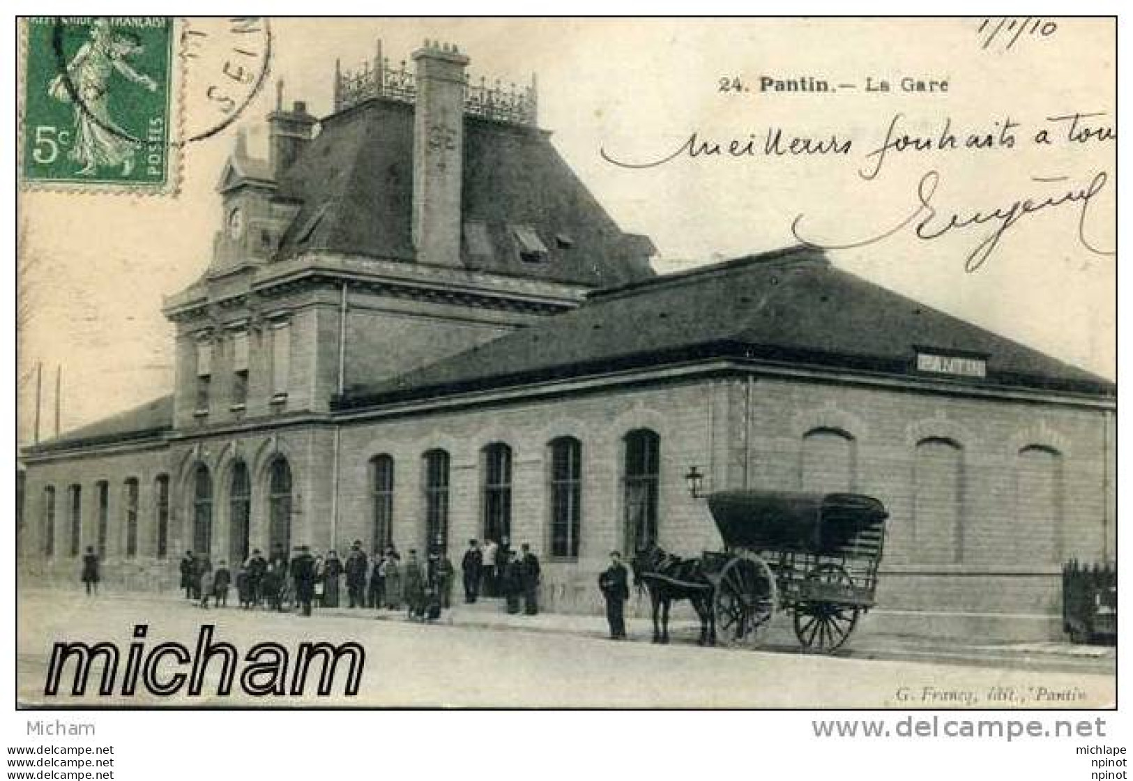 CPA 93  PANTIN  LA  GARE  ANIMATION   PARFAIT ETAT - Pantin