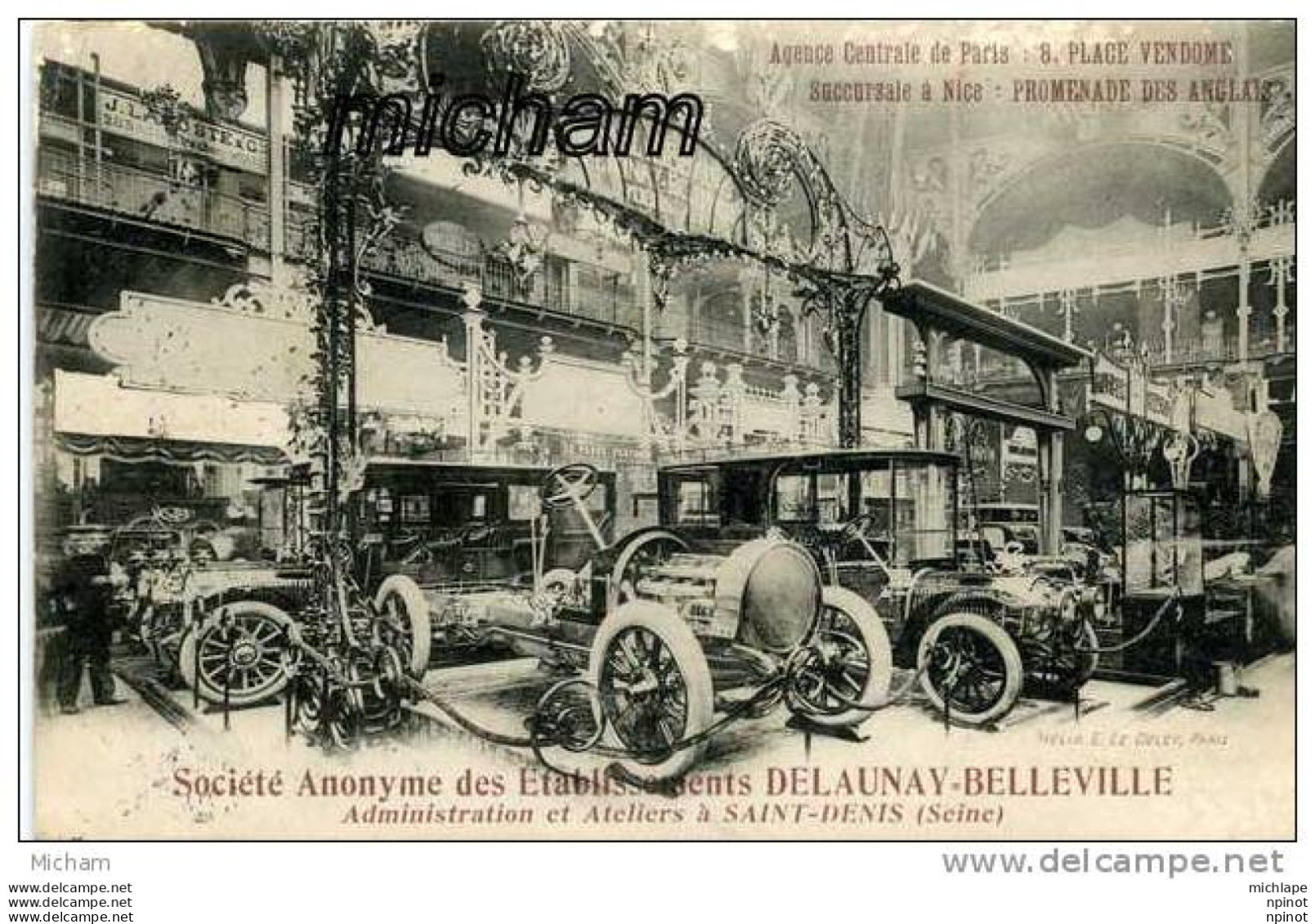 CPA 93 ST DENIS ETS DELAUNAY BELLEVILLE TRES BEAU PLAN D'AUTOMOBILES  TOP   PARFAIT ETAT - Saint Denis