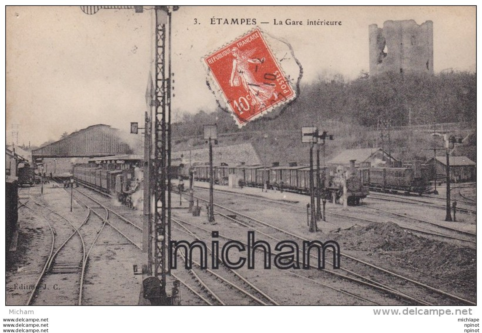 CPA 91  ETAMPES  LA GARE  INTERIEUR  TRAINS  TB ETAT - Etampes