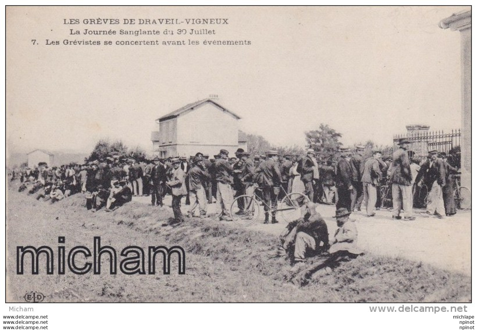 CPA 91     LES GREVES DE DRAVEIL -VIGNEUX  LA JOURNEE SANGLANTE   LE TALUS DU CHEMIN DE FER     TB ETAT - Draveil