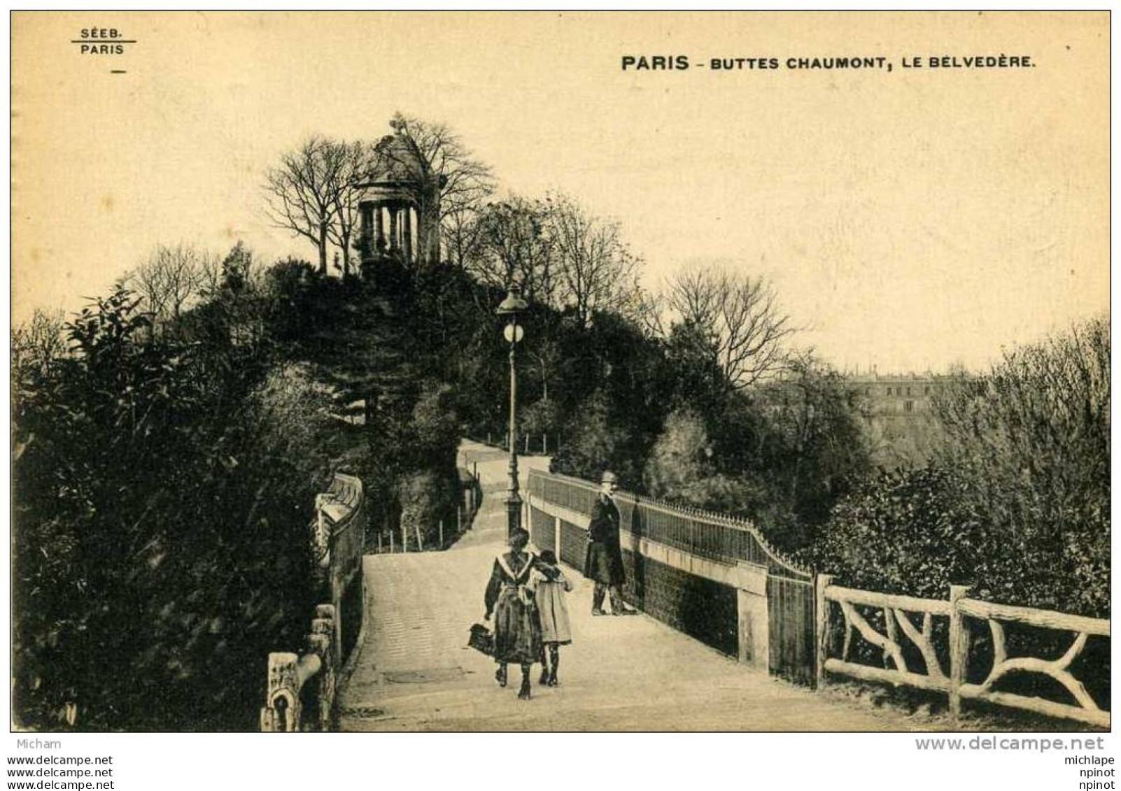 CPA  75 PARIS 19 Em BUTTES CHAUMONT LE BELVEDERE TB ETAT - Arrondissement: 19