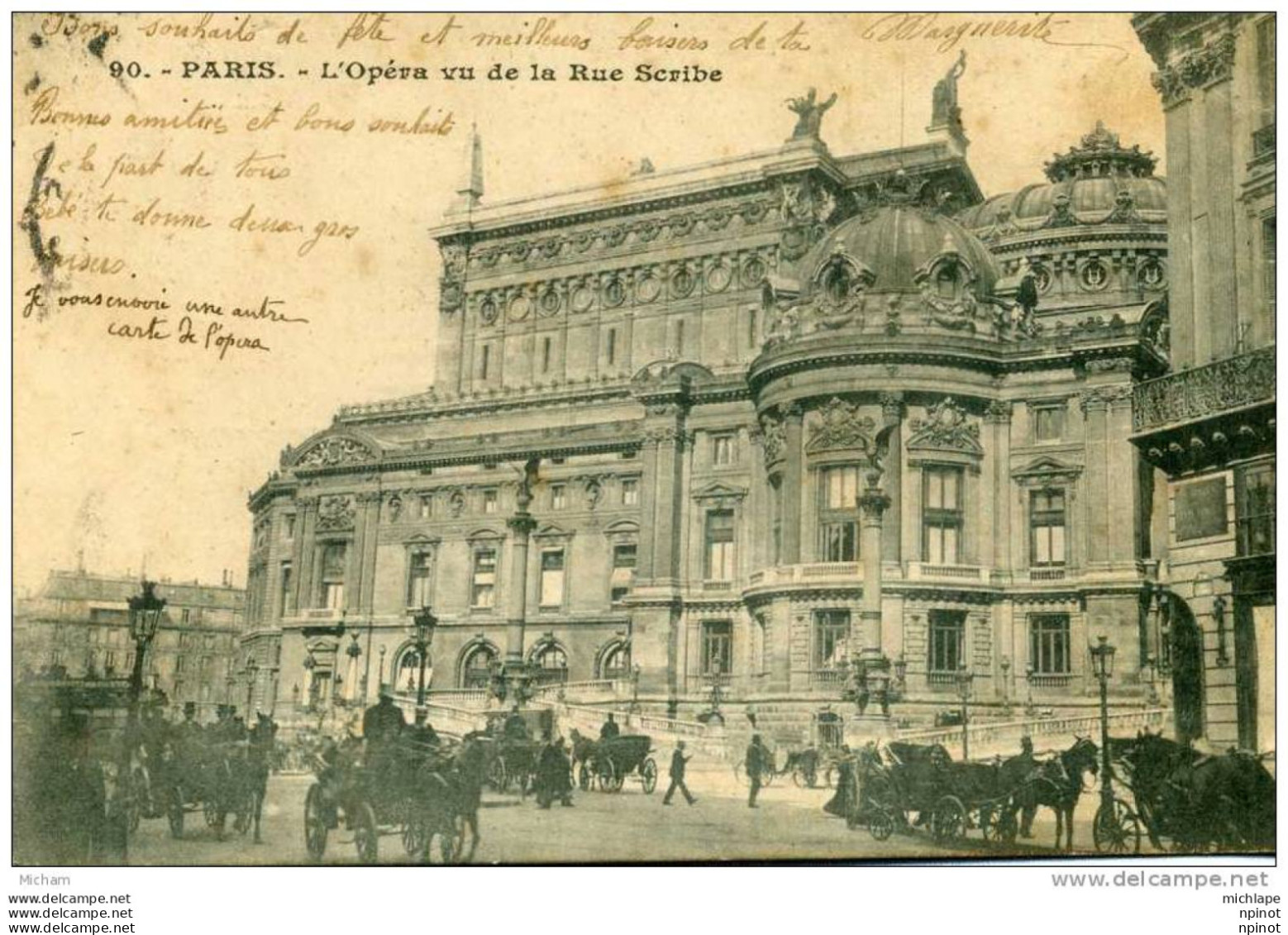 CPA  75 PARIS 9 Em      L'OPERA  VU DE LA RUE SCRIBE  TB ETAT - Distretto: 09