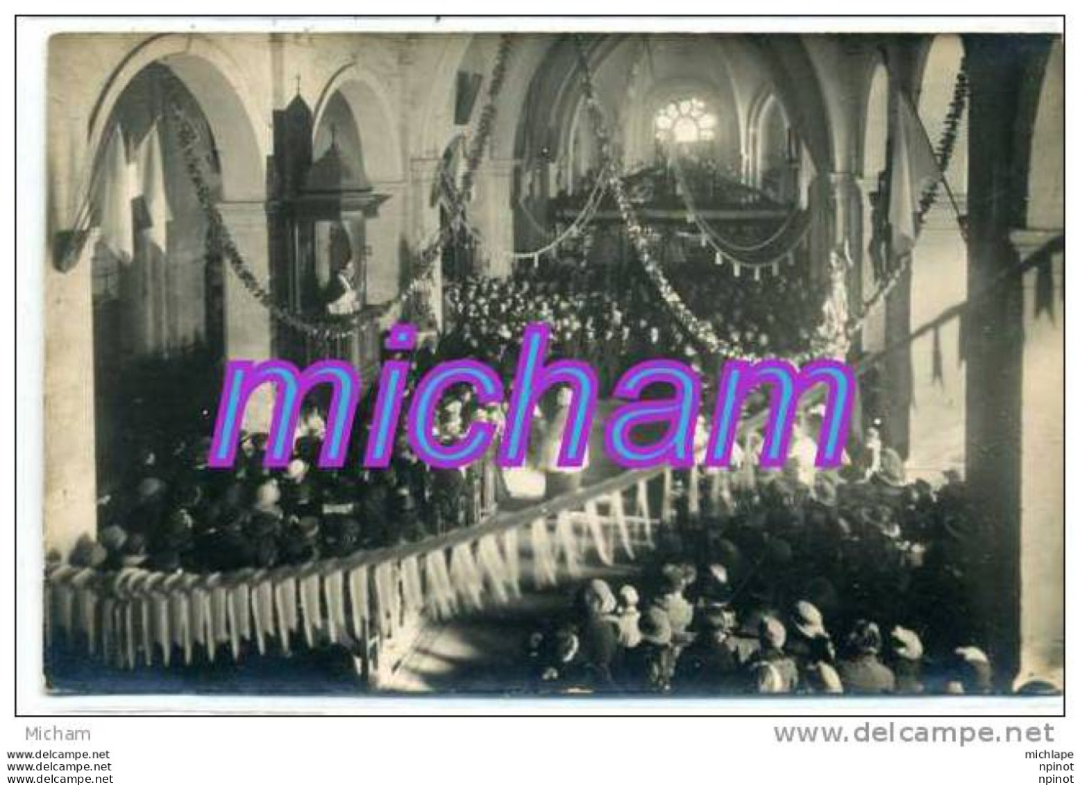 CPA 08 CARTE PHOTO  RETHEL INTERIEUR DE L'EGLISE  CARDINAL TBETAT - Rethel