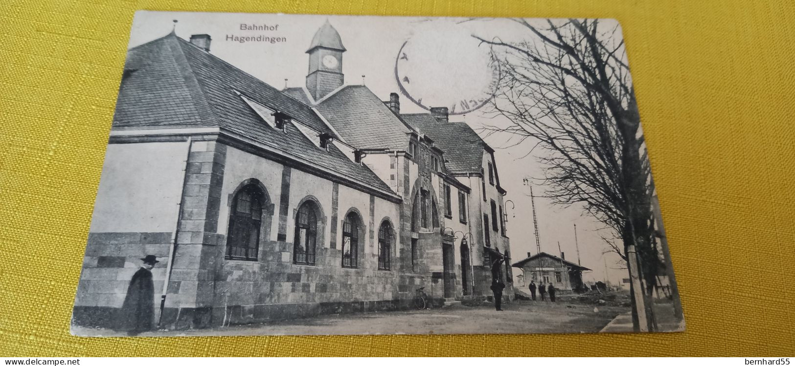 Hagondange Hagendingen Bahnhof Postalisch Gelaufen 1910 Schwarz/weiß - Hagondange