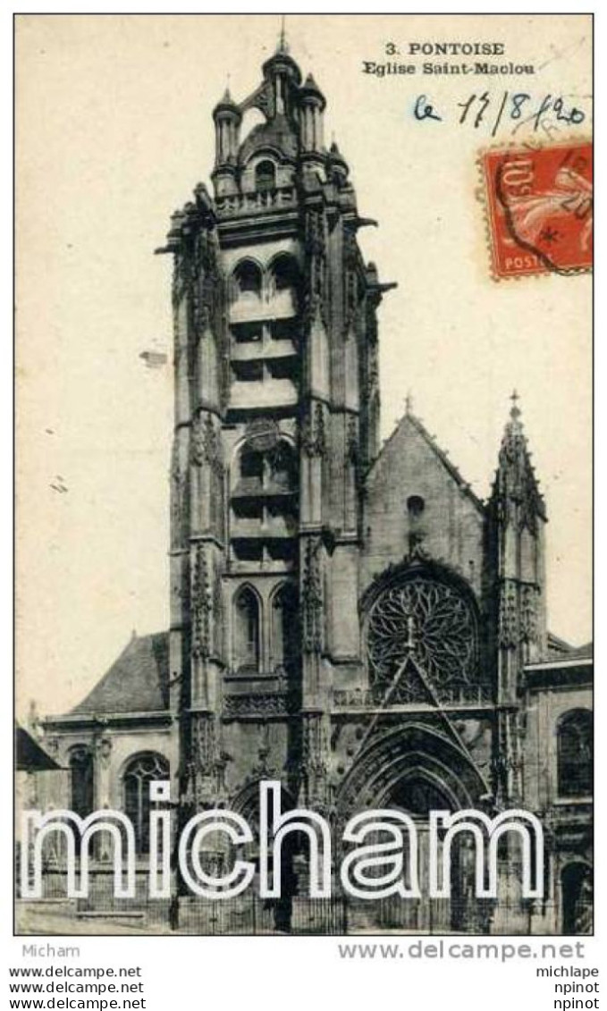 CPA  95 PONTOISE    EGLISE ST MACLOU   PARFAIT ETAT - Pontoise