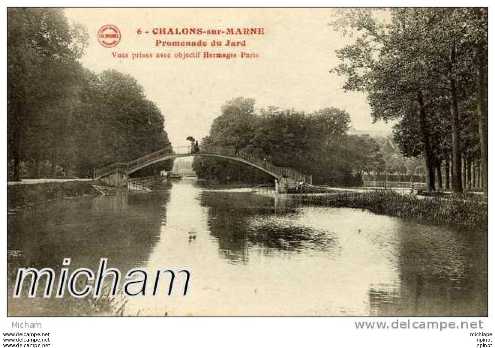 CPA  51   CHALONS SUR MARNE  PROMENADE DU JARD  LA PASSERELLE  PARFAIT ETAT - Châlons-sur-Marne