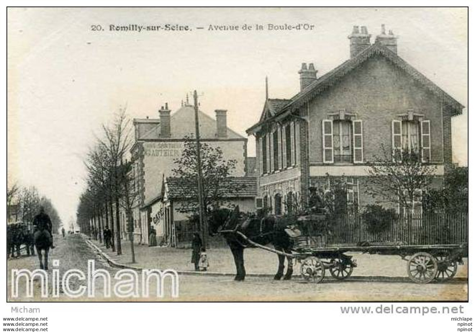 CPA   IO ROMILLY AVENUE DE LA BOULE D'OR ATTELAGE      PARFAIT ETAT - Romilly-sur-Seine