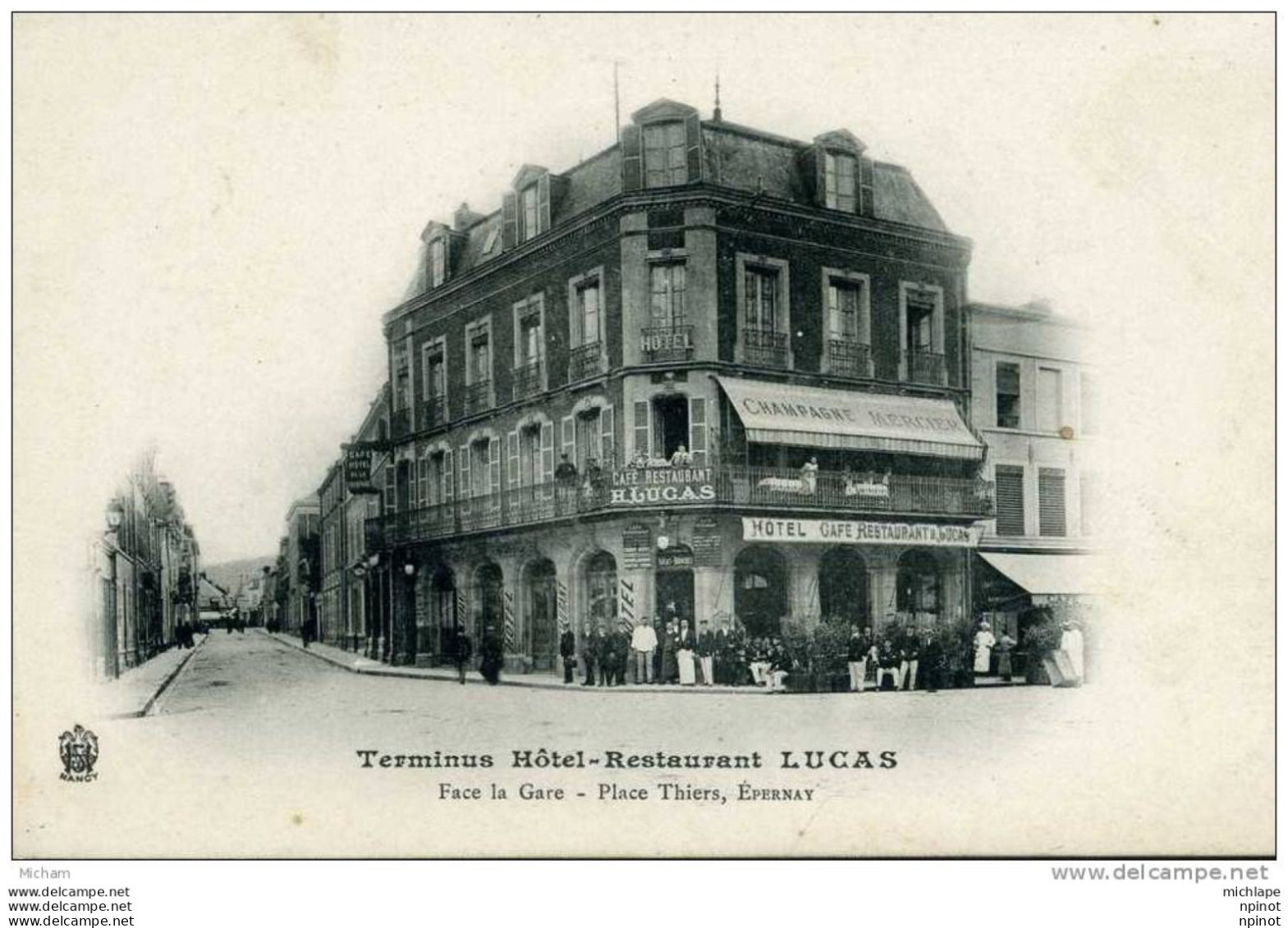 CPA  51 EPERNAY   TERMINUS HOTEL RESTAURANT LUCAS PLACE THIERS     TB ETAT - Epernay