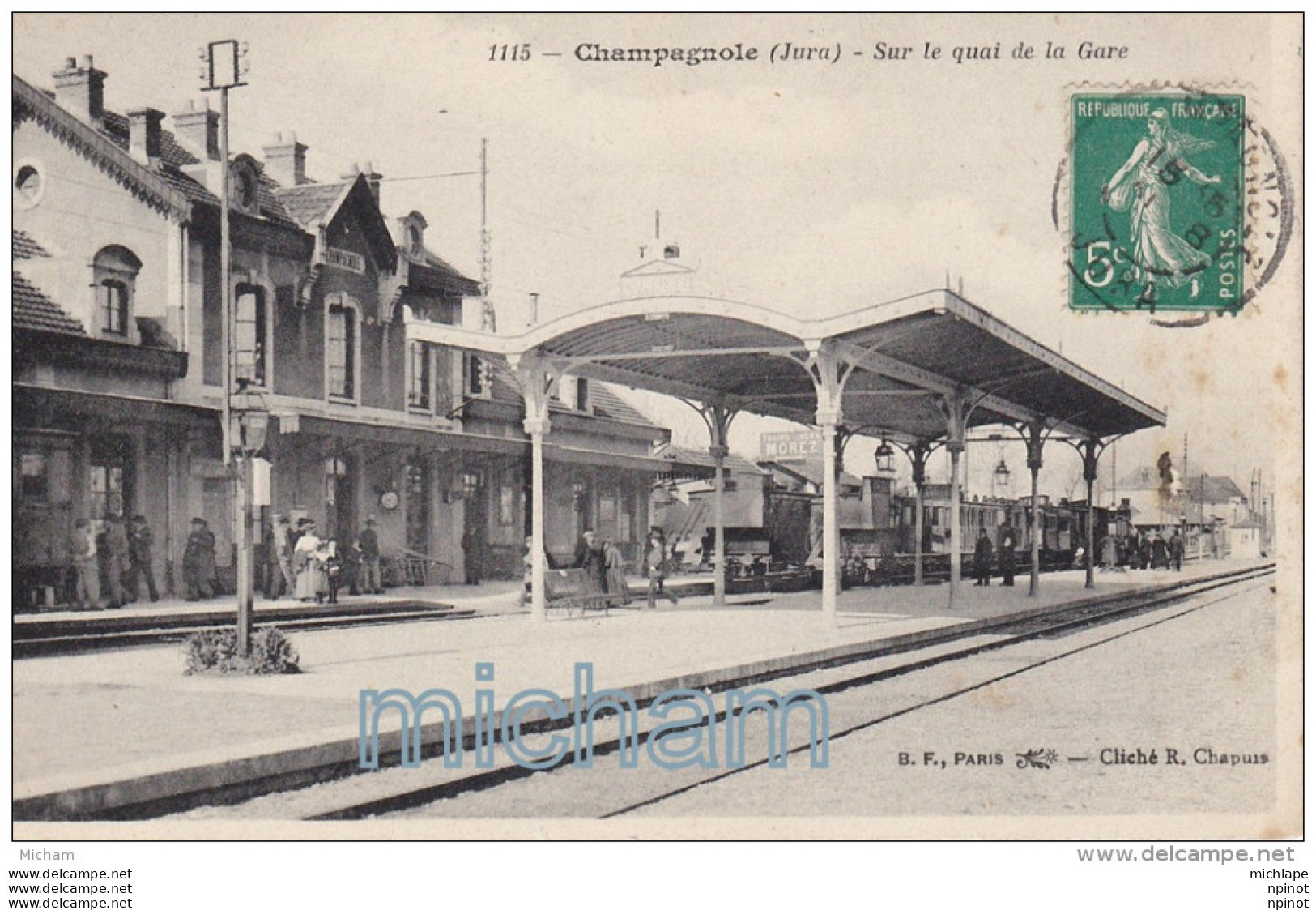 CPA 39  CHAMPAGNOLE  SUR LE QUAIS DE LA  GARE  TRAINEN GARE   TB ETAT - Champagnole