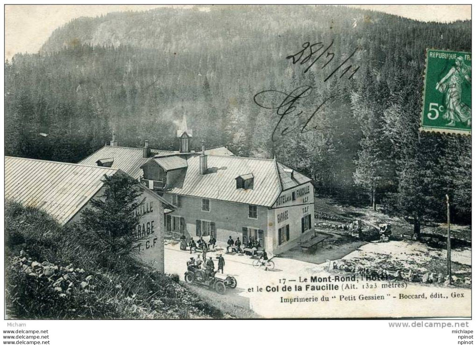 CPA 01   COL DE LA  FAUCILLE  LE MONT ROND HOTEL  PARFAIT ETAT - Unclassified