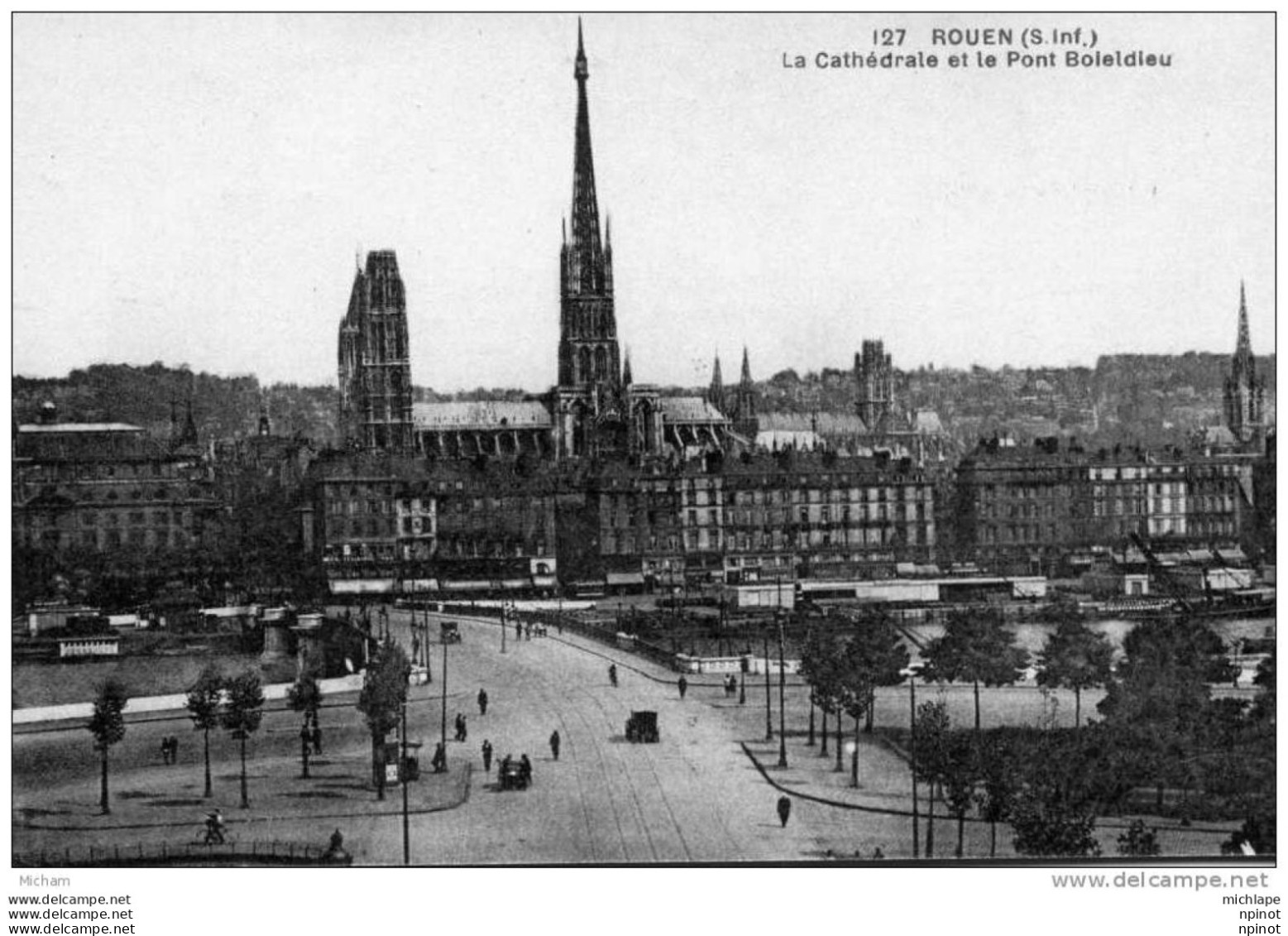 CPA 76   ROUEN CATHEDRALE ET PONT BOLEDIEU   TB ETAT - Rouen