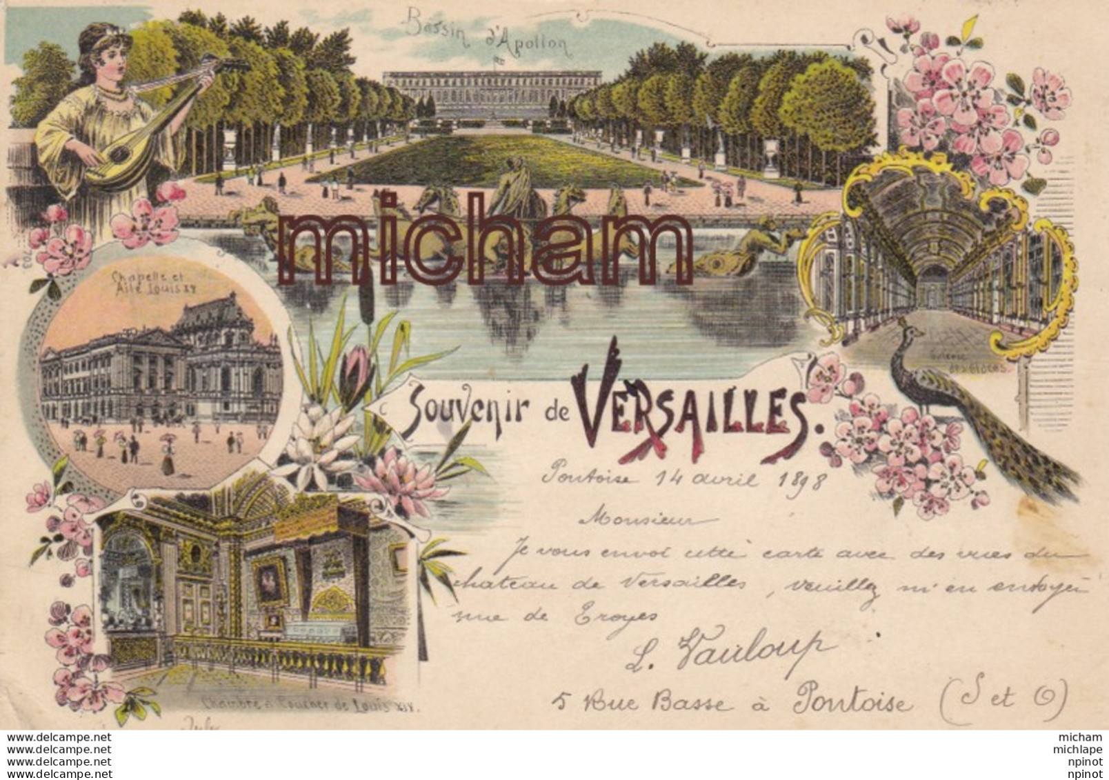 C P A 78 - VERSAILLES - Chateau    - PRECURSEUR  De 1898 Daté  Cachet Postal - Multivues - - Versailles (Château)