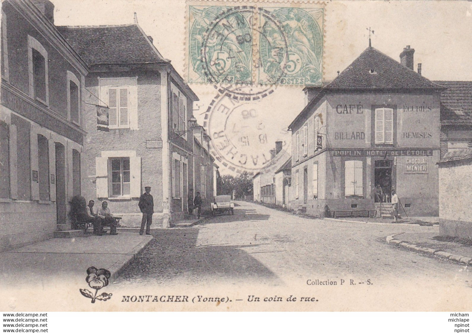 C P A   89  Montacher Un Coin De Rue - Sonstige & Ohne Zuordnung