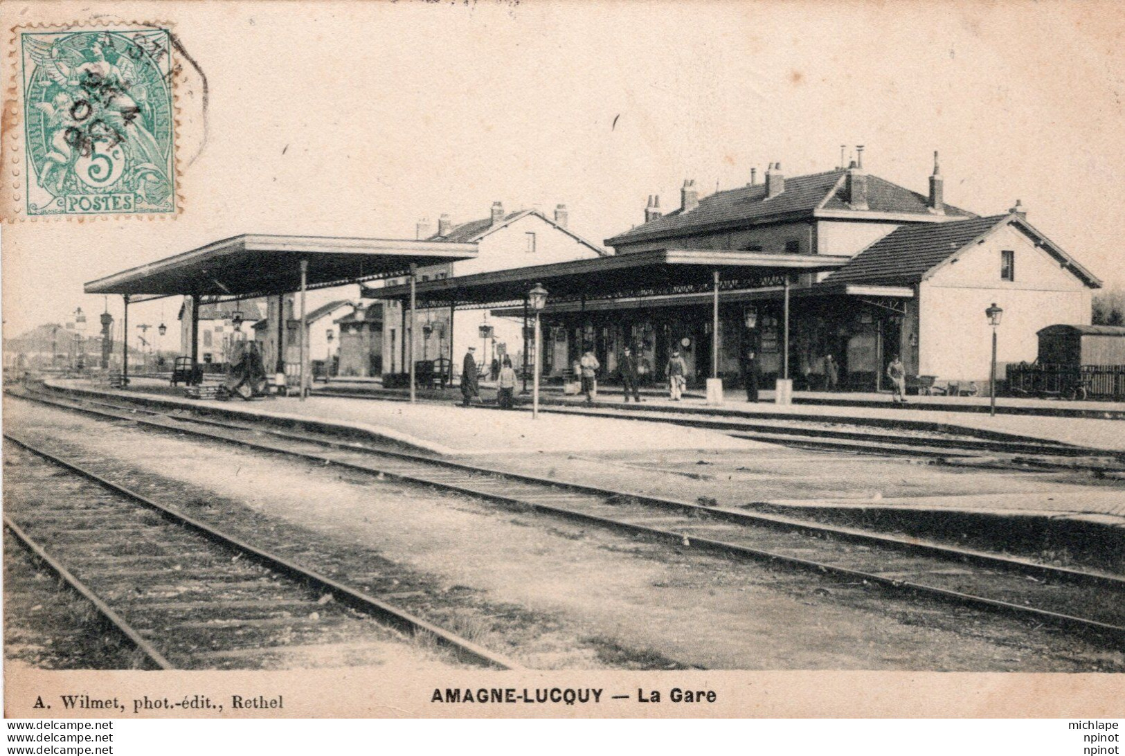 C P A - 08 - AMAGNE-LUCQUY - La Gare - Other & Unclassified