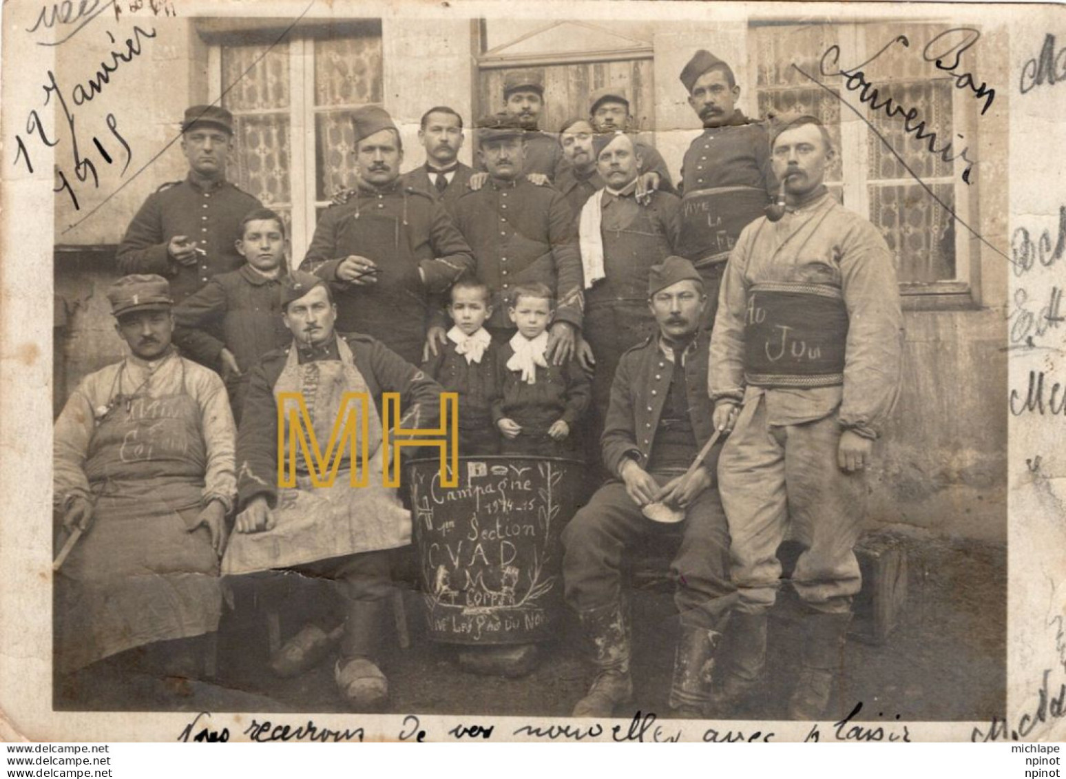 C P A -  THEME - MILITARIA - CARTE PHOTO  -  Groupe De  Militaires - War 1914-18