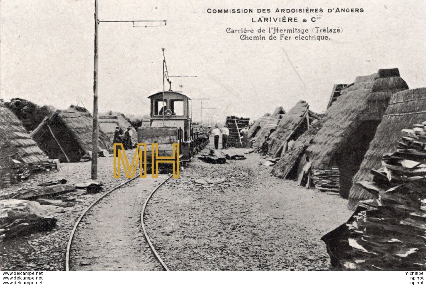 C P A - 49 -   ANGERS  -   Commission Des  Ardoisières D'Angers -   Carrière De L'hermitage  Chemin De Fer  Electrique - Angers